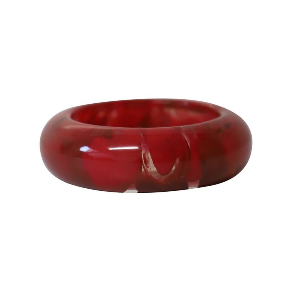 Lanvin Marble Resign Bangle Bracelet in Red and Black Plastic